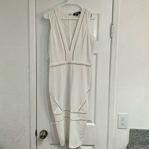 Misguided UK White Midi Dress